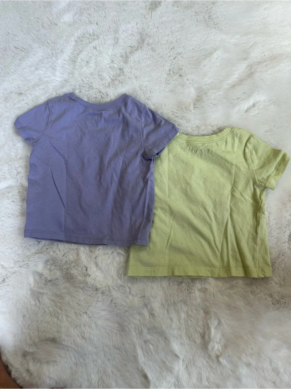 Old Navy Cotton Polly Pocket Purple Tee & Silly Goose Club Green Tees 12-18 MOS